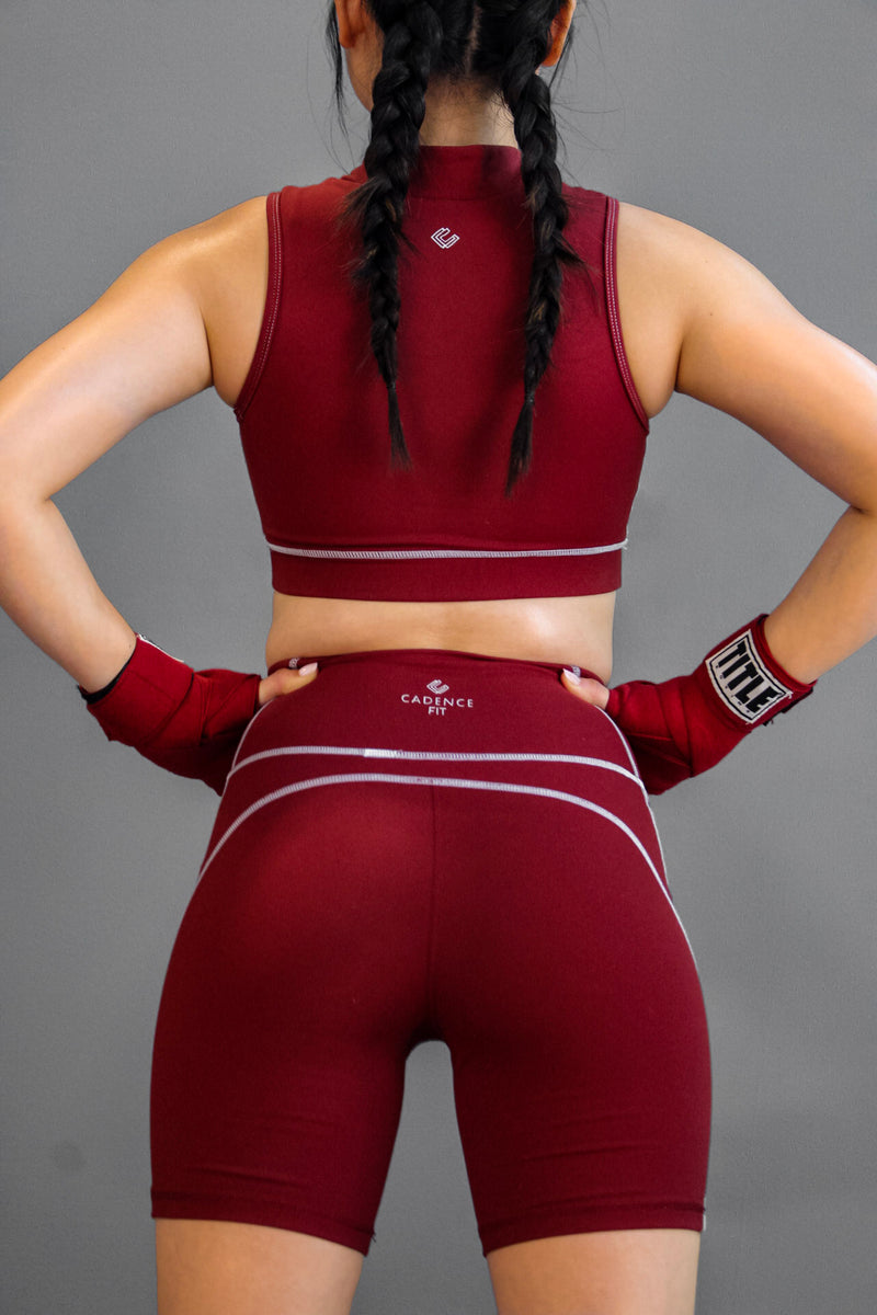 Wine Biker Shorts